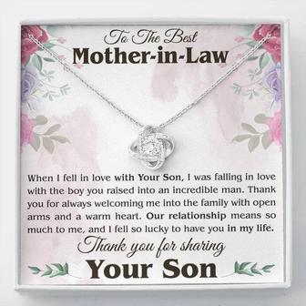 To The Best Mother In Law Gift Love Knot Necklace, Unique Mother In Law, Special Mother-In-Law Jewelry, Thoughtful Mother In Law Gift - Seseable