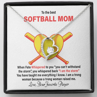 To The Best Softball Mom - Mother's Day Gift - Forever Love Necklace - Thegiftio UK