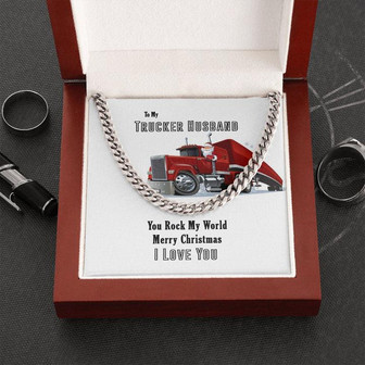 Trucker Husband Cuban Link Necklace, Christmas 2021 Gift - Thegiftio UK