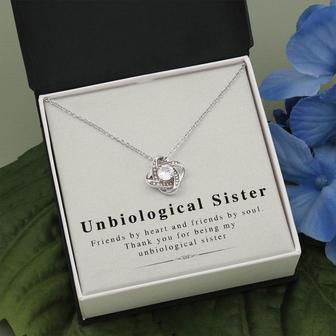 Unbiological Sister - The Perfect Gift For Bffs - Friendship Knot Necklace - Love Knot Necklace To My Unbiological Sister Christmas Gift For Best Friend Gift Jewelry To My Best Friend Present For Bff Birthday Gift - Seseable