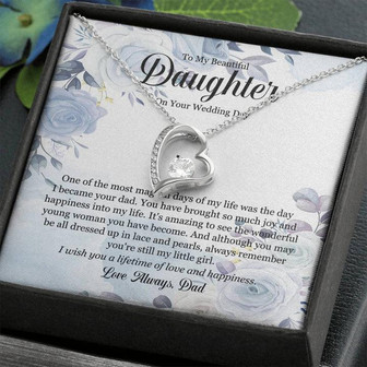 Wedding Day Gift - To My Beautiful Daughter Forever Love Necklace - Thegiftio UK