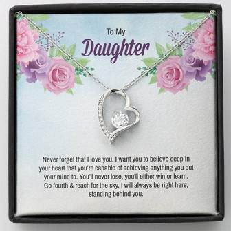 White Gold Forever Love Necklace For Daughter - Thegiftio