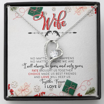Wife Christmas Forever Love Necklace Message Card Gift From Husband - Thegiftio UK