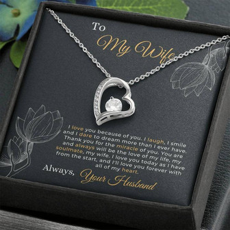 Wife-Husband Gift, Forever Love Necklace, '...Thank You For The Miracle Of You...' - Thegiftio UK