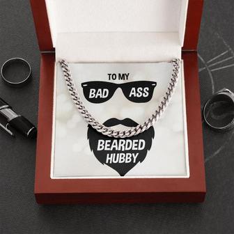 wife to husband gift cuban link chain necklace bad ass bearded hubby - Thegiftio UK