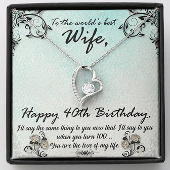 World's Best Wife 40Th Birthday Forever Love Necklace - Thegiftio UK