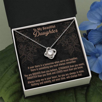 "A Gift For Daughter" Love Knot Necklace - Always Keep Me In Your Heart - Thegiftio UK