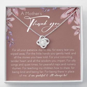 A Mother's Thank You Love Knot Necklace Mother's Day Message Card - Thegiftio UK