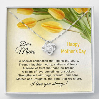 !!! 30 Now Only - The Bond That We Share - Mother And Daughter Love Knot Necklace Yellow Tulips - Thegiftio UK