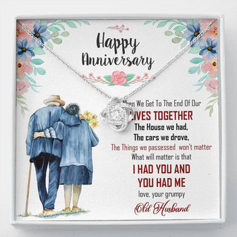 Happy Anniversary Gift To My Wife - Silver Love Knot Necklace - Thegiftio UK