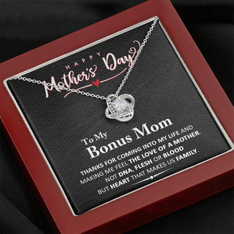 Happy Mother's Day My Bonus Mom - Love Knot Necklace - Thegiftio