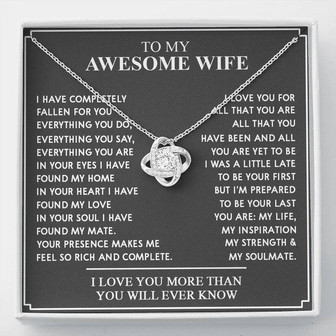  To My Awesome Wife Love Knot Necklace - Thegiftio