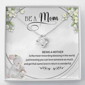 Being A Mother Is Wonderful Love Knot Necklace Mother's Day Message Card - Thegiftio UK