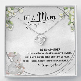 Being A Mother Is Wonderful Love Knot Necklace Mother's Day Message Card - Thegiftio
