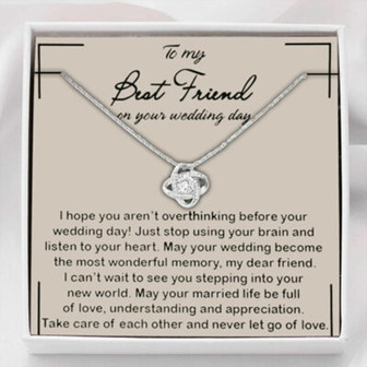 Best Friend Necklace Gift To Bride, From Maid Of Honor, Bff Gift On Her Wedding Day - Thegiftio UK