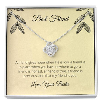 Best Gift For Best-Friend Love-Knot Necklace With Pod Message Card - Thegiftio UK