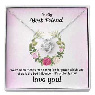 Best Gift For Best-Friend Love-Knot Necklace With Pod Message Card - Thegiftio UK