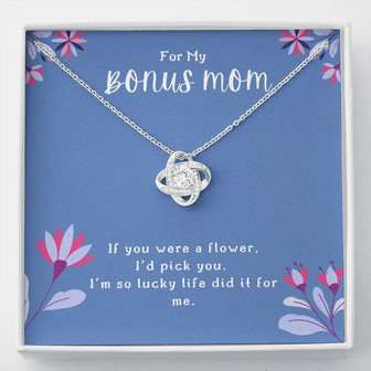 Bonus Mom Love Knot Necklace Perfect For Step-Mom Or Mother-In-Law - Thegiftio