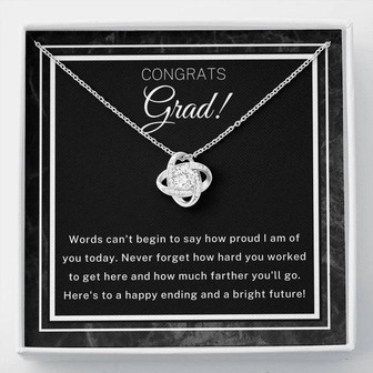Congrats Grad Bright Future Love Knot Necklace - Thegiftio UK