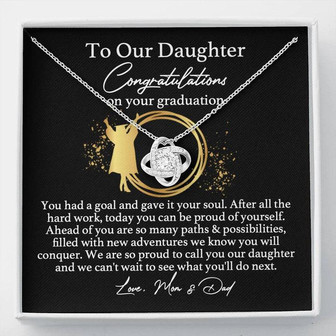 Daughter Graduation Love Knot Necklace - Thegiftio UK