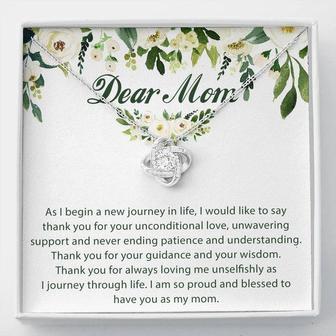 Dear Mom Love Knot Necklace Message Card - Thegiftio UK