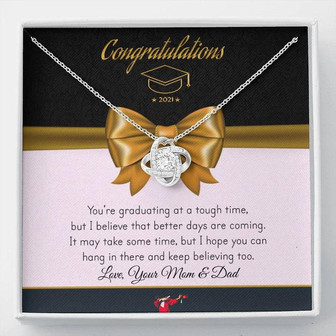 Graduation 2021 Gift From Mom And Dad - Love Knot Necklace - Thegiftio UK