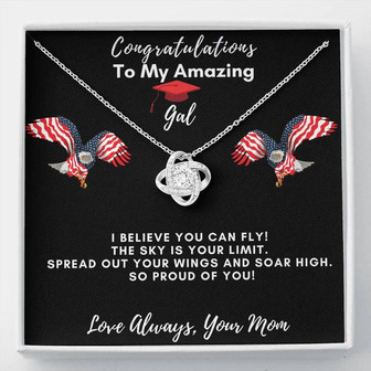 Graduation Love Knot Necklace From Mom - I Believe You Can Fly - Thegiftio UK