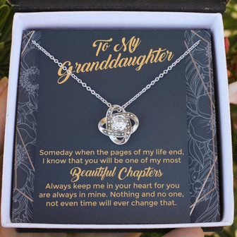Granddaughter, Most Beautiful Chapters Love Knot Necklace - Thegiftio UK
