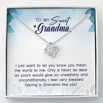 Grandmother Necklace, Grandma , Sweet Grandma Gift Grandma Gift , Love Knot - Thegiftio UK