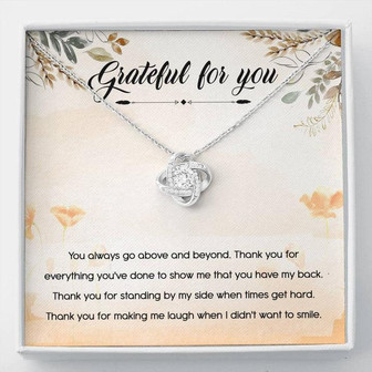 Grateful For You Love Knot Necklace Message Card - Thegiftio UK