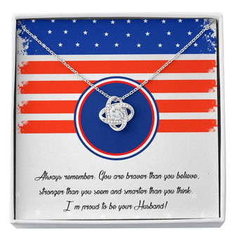Happy 4Th July Gift, The Love Knot Necklace, Gift For Wife, Gift For Military Wife - Thegiftio UK