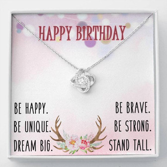 Happy Birthday Love Knot Necklace Message Card - Thegiftio UK