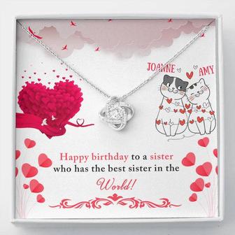Happy Birthday Sister - Love Knot Necklace - Personalized - Thegiftio UK