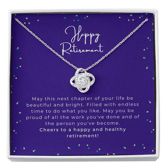 Happy Healthy Retirement Love Knot Necklace - Thegiftio UK