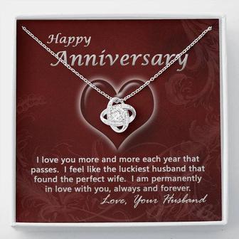 Luckiest Husband Anniversary Love Knot Necklace - Thegiftio UK
