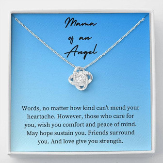 Mama Of An Angel Peace Of Mind Love Knot Necklace - Thegiftio