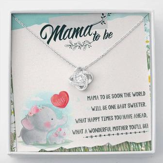 Mama To Be Love Knot Necklace Message Card - Thegiftio UK