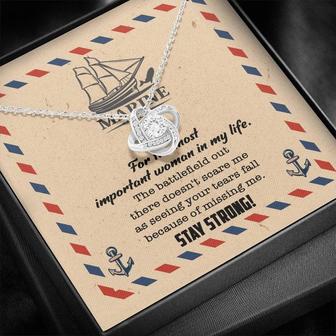 Marine Mom Gift - Stay Strong Mom - The Love Knot Necklace - Thegiftio UK