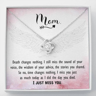 Mom - I Just Miss You - Love Knot Necklace - Thegiftio