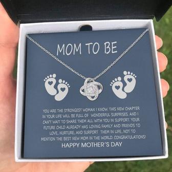 Mom To Be - Mother's Day Gift - Luxury Love Knot Necklace - Thegiftio UK