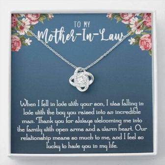 Mother-In-Law Necklace, To My Mother-In-Law Gift, Mother Of Groom Gift - Thegiftio UK
