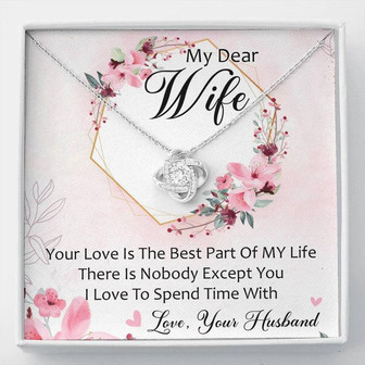 My Dear Wife Love Knot Necklace Message Card - Thegiftio UK