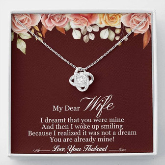 My Dear Wife Love Knot Necklace Message Card - Thegiftio UK