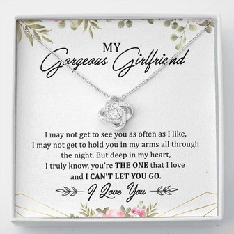 My Gorgeous Girlfriend Love Knot Necklace Message Card - Thegiftio