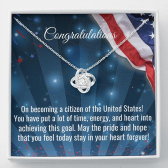 New Us Citizen Gift, Necklace, American Naturalization Ceremony Gift, American Immigrant Citizenship Gift - Thegiftio