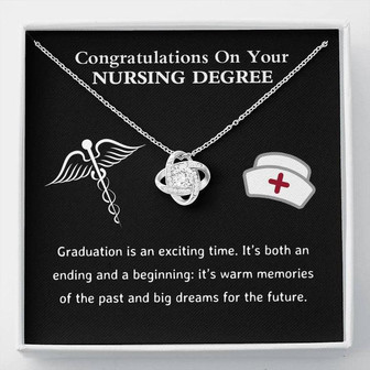 Nursing Degree - You've Graduated Love Knot Necklace - Thegiftio UK