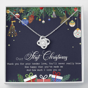 Our First Christmas Love Knot Necklace Message Card - Thegiftio UK