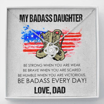 Patriotic Love Knot Necklace For Badass Daughter - Thegiftio UK