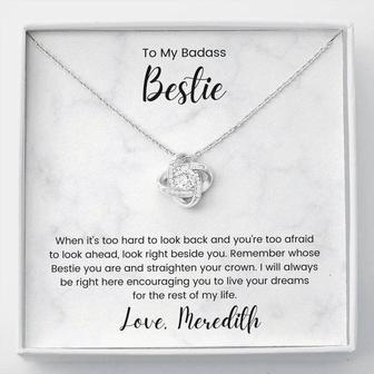 Personalized To My Badass Bestie Love Knot Necklace - Thegiftio UK
