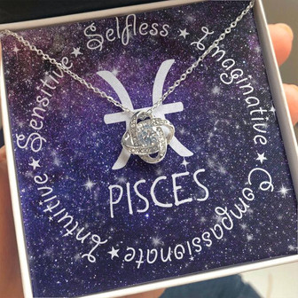 Pisces Love Knot Necklace - Thegiftio UK